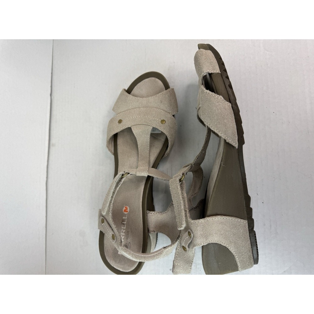 Merrell Revalli Taupe‎ Wedge Sandals Strappy Outdoor Womens Size 9.5  Leather